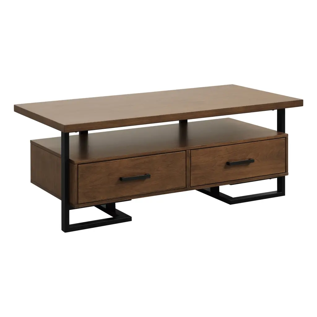 OakvillePark McGrew Coffee Table Walnut Finish Modern Living Room Table