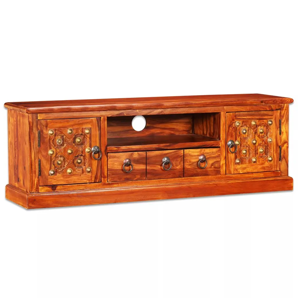 vidaXL TV Stand Solid Sheesham Wood 47.2x11.8x15.7