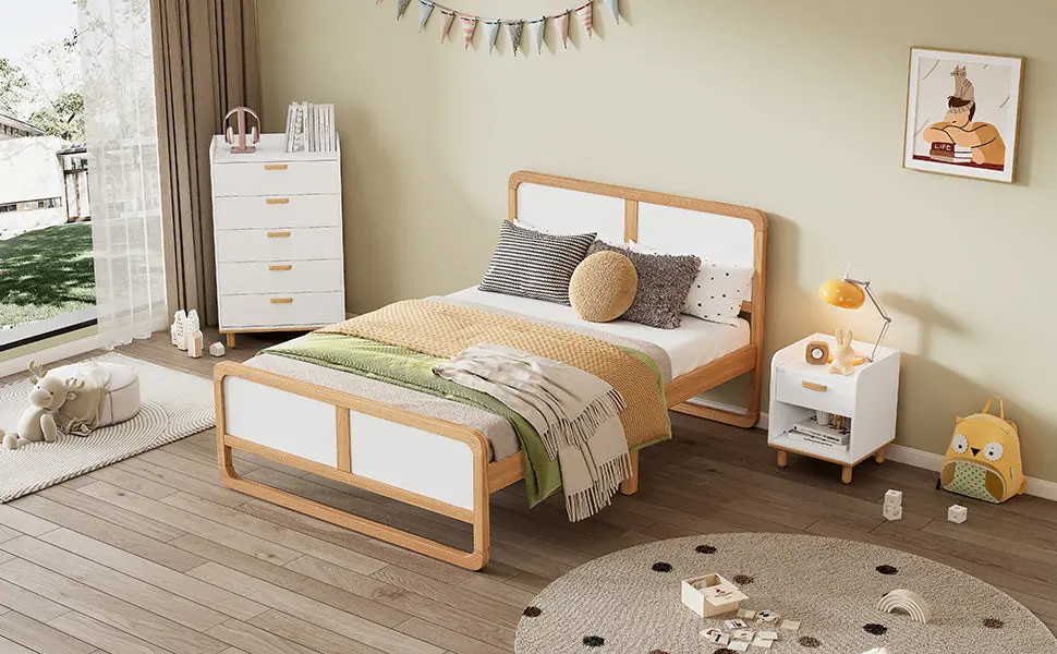 Modern Queen Size Solid Wood Platform Bed Kids Teens Adults bed best