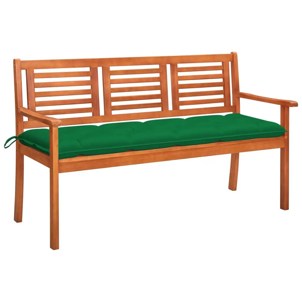 59.1 Inch Solid Eucalyptus Wood 3-Seater Patio Bench Cushion