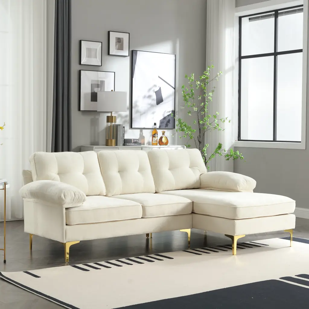 L1007 BG Beige Plywood 2 Seat Bench Modern Wooden Bench nan kun