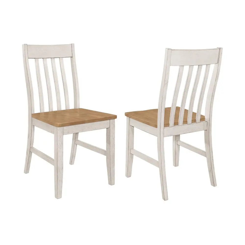 Set 2 Timberen Dining Chairs Natural And Off White Oak Natural Timber Kitchen Chairs simple relax