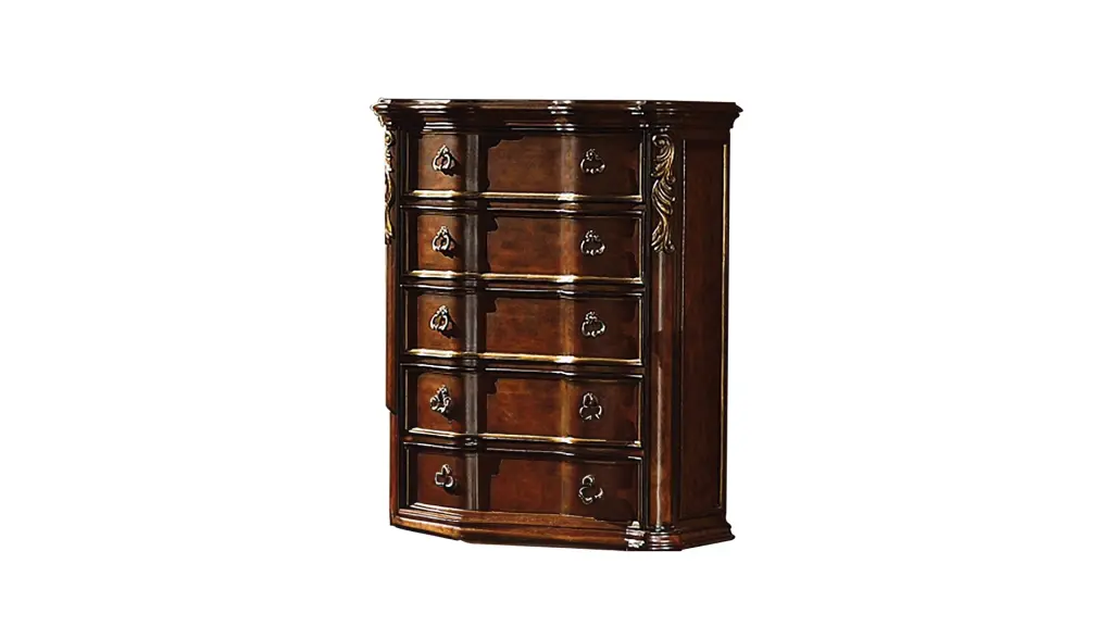 Bella Traditional Style Chest Made Wood Dark Walnut Walnut Brown Storage galaxy home furnishings