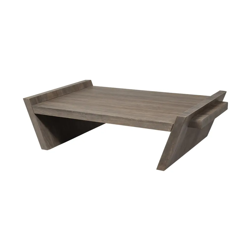 Homeroots Square Solid Wood Top Base Coffee Table