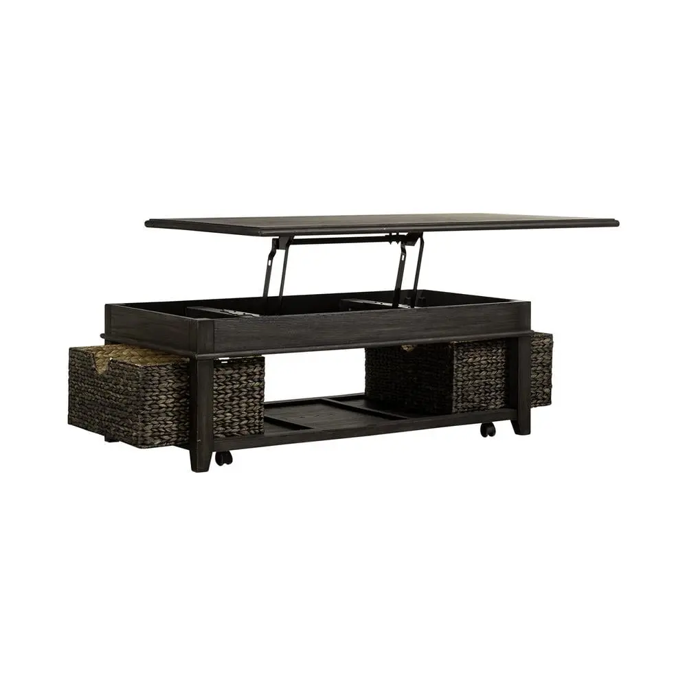 Liberty Furniture Mill Creek Wood Cocktail Table Peppercorn Espresso