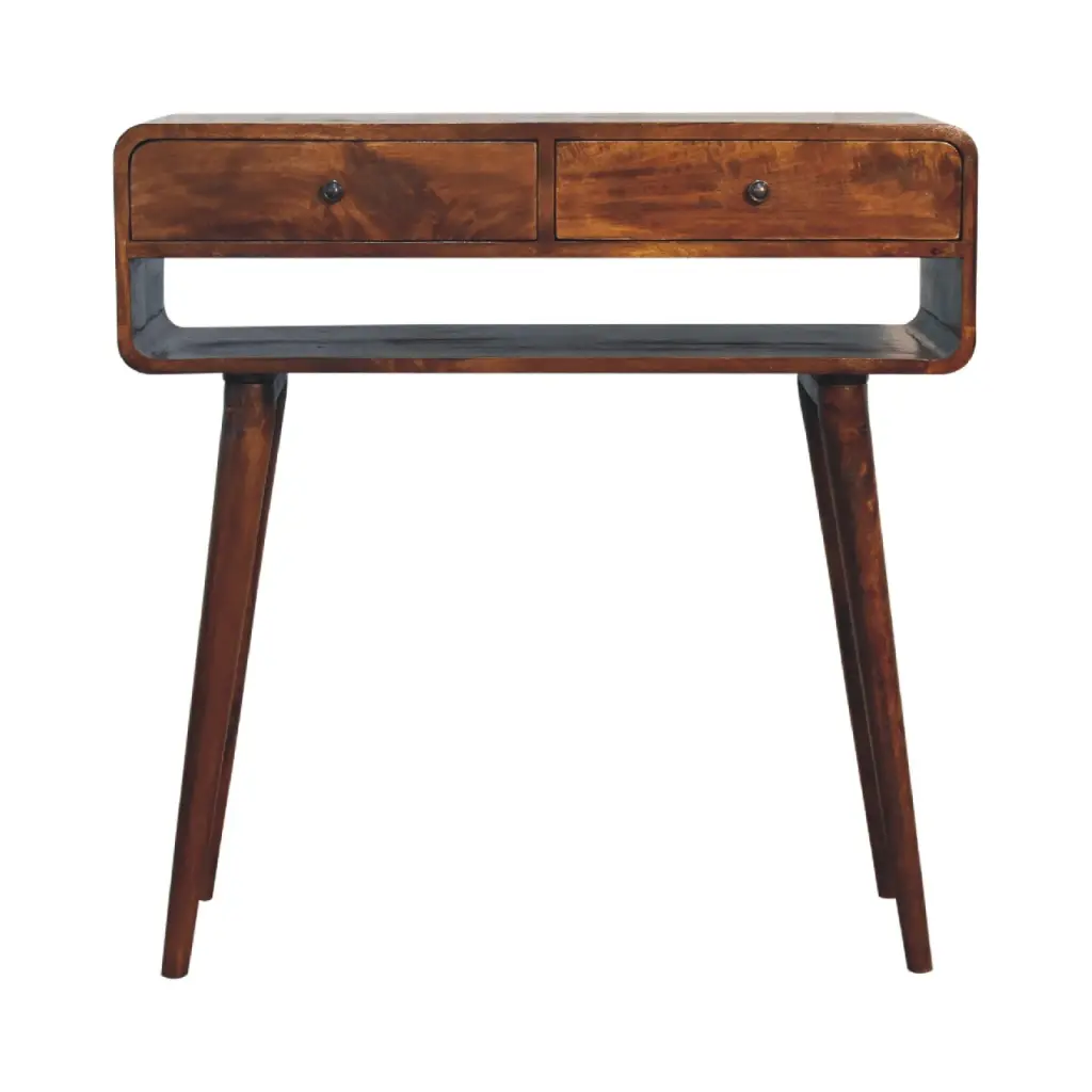 Sonata Chestnut Console Table Solid Wood Entryway or Living Room artisan furniture
