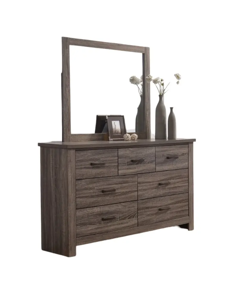 Natural Finish Striking Wooden 1Pc Dresser Drawers Storage Bedroom Furniture Rustic Design kanepe
