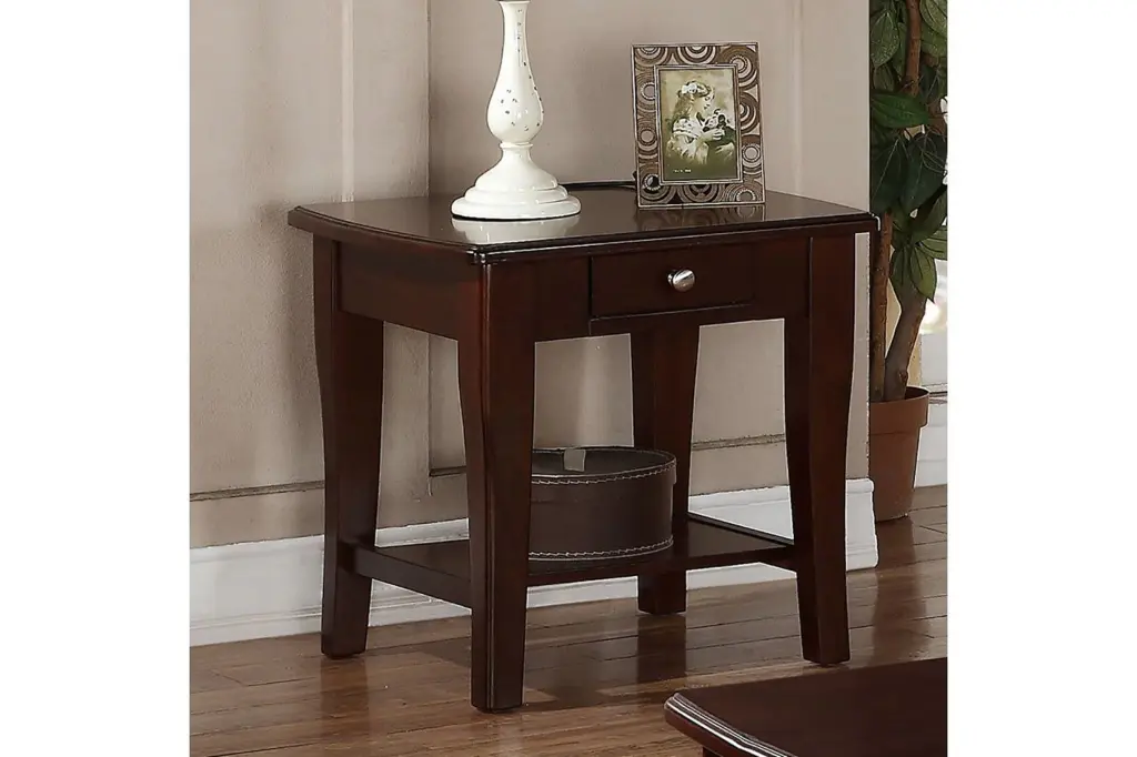 Modern Wooden Brown 1 Piece End Table, Living Room Sofa Side Table Sturdy Construction kanepe