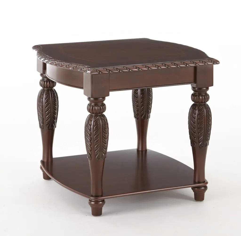 Antoinette Brown Timber End Table Living Room steve silver furniture