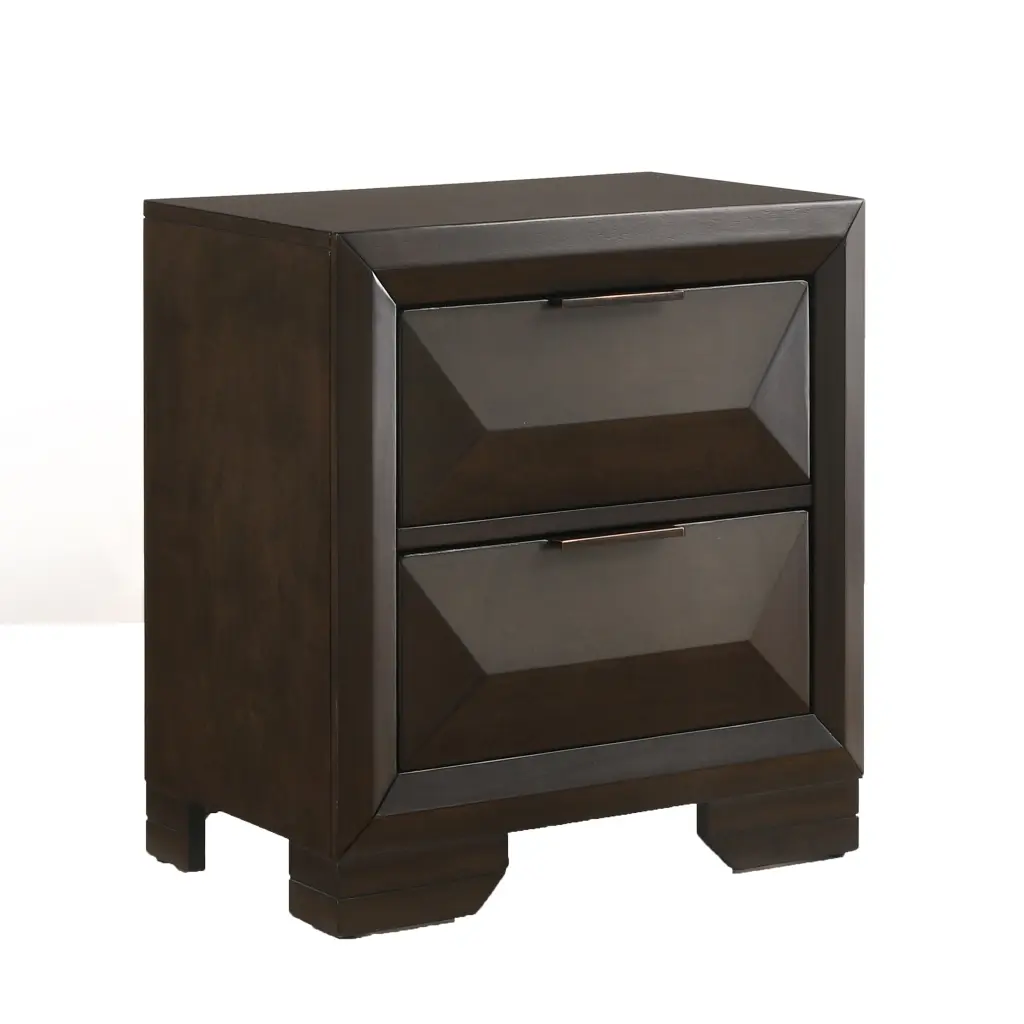 Espresso 2 Drawer Nightstand Rectangular Bedroom Furniture furniture max