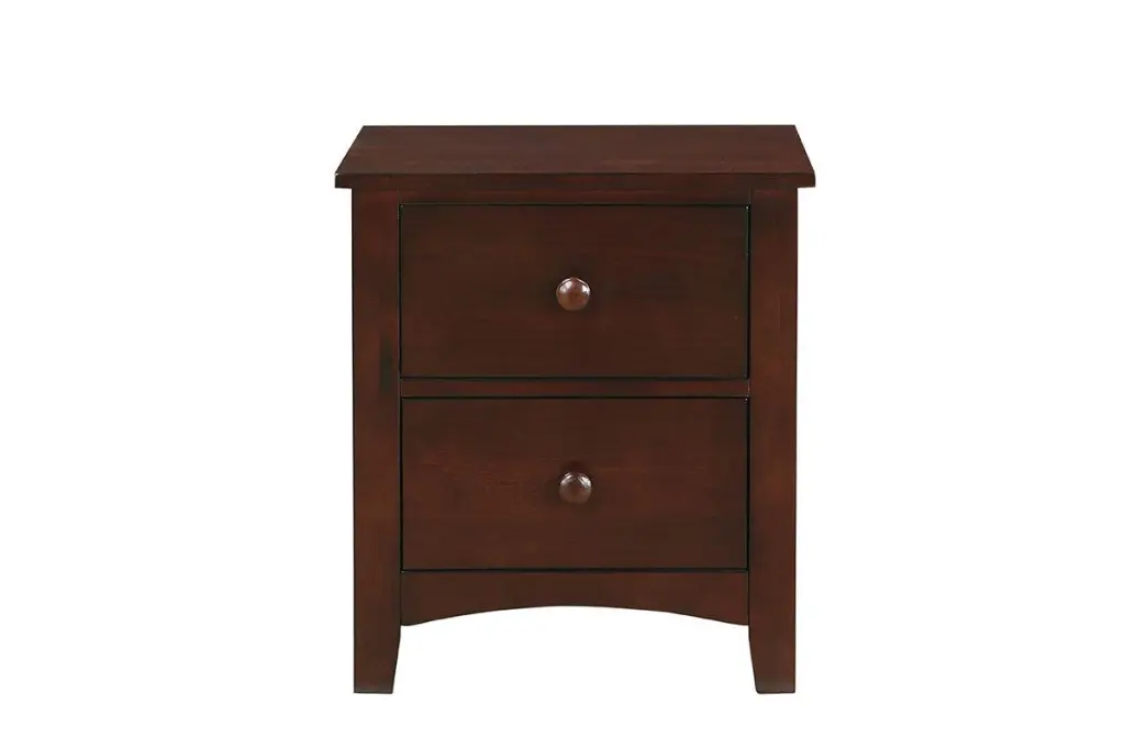 Dark Oak Finish Nightstand 2 Drawers Pine Veneer MDF Wooden Modern Bedside Table kanepe