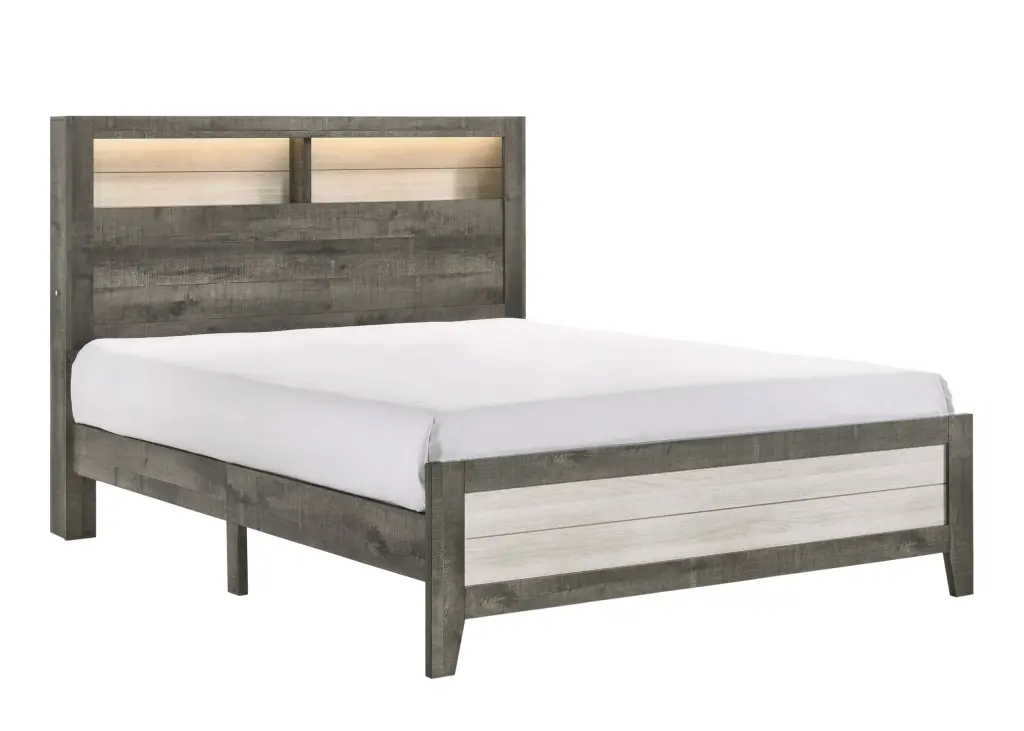 Rhett Queen Bed 1 Box White White Wood crown mark inc