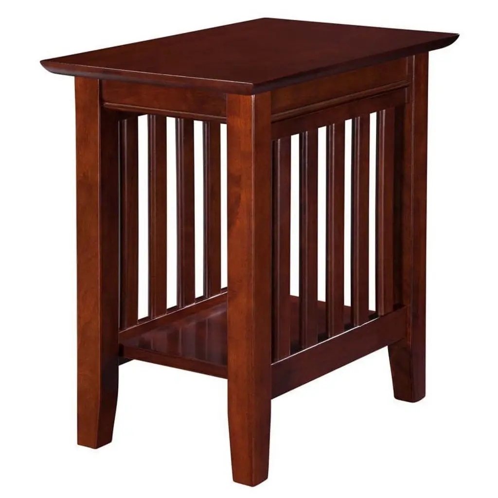 Leo & Lacey Solid Wood Chair Side Table Walnut - Sturdy Accent Table