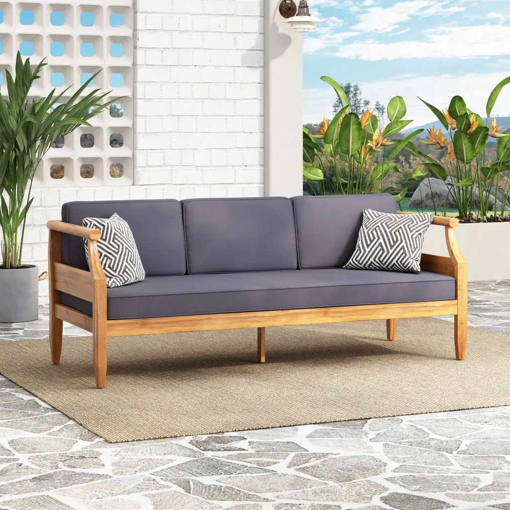Aston 3 Seater Teak Acacia Wood Sofa nh-sunfay