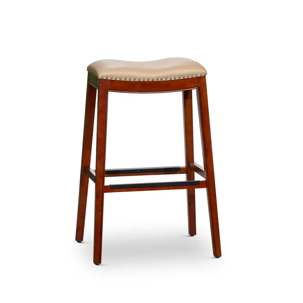 30 Inch Bar Stool Cherry Finish Bone Hide Seat Cherry Bonded Hide Counter Stool dty home