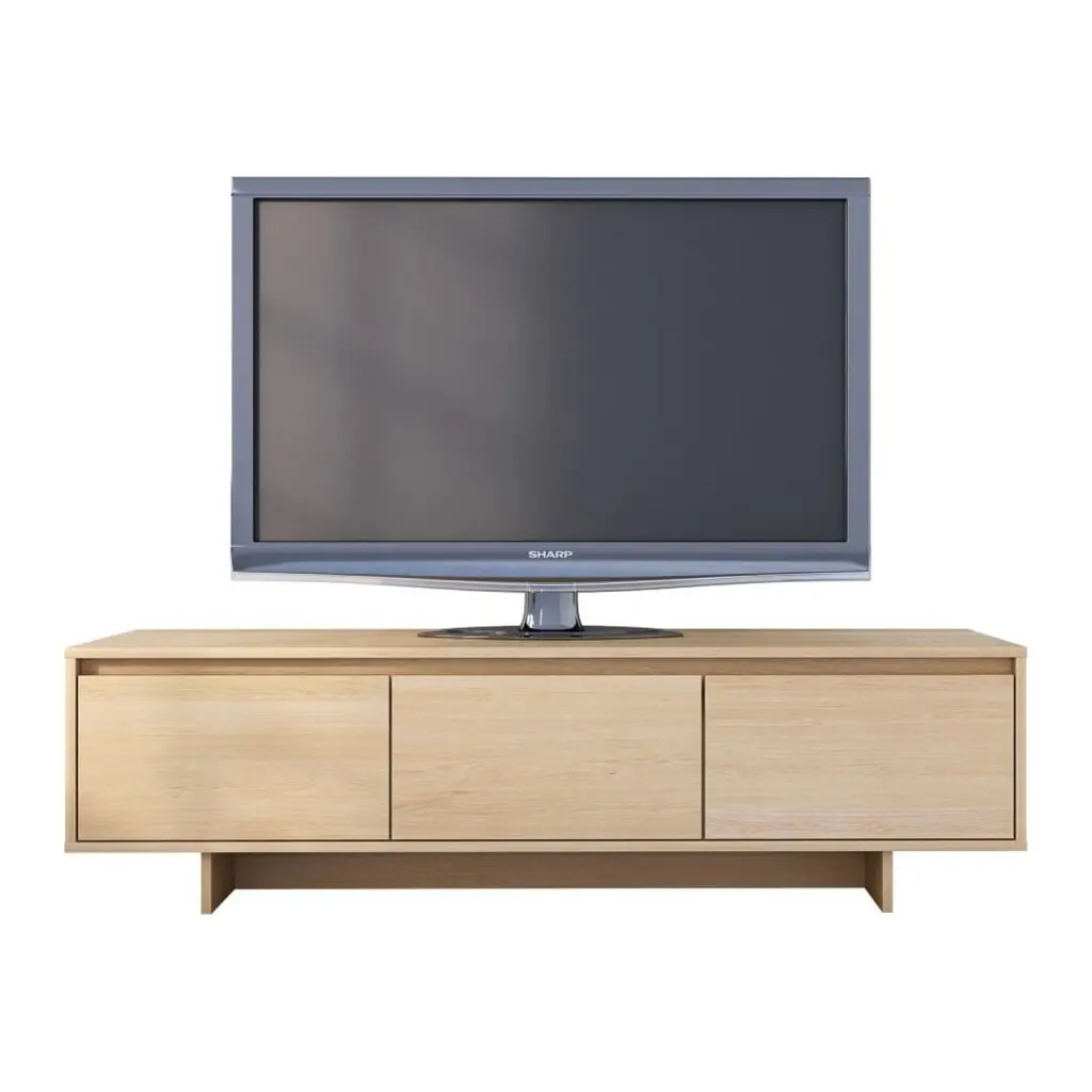 Homestock Handcrafted Haven 60-inch TV Stand Natural Maple Living Room