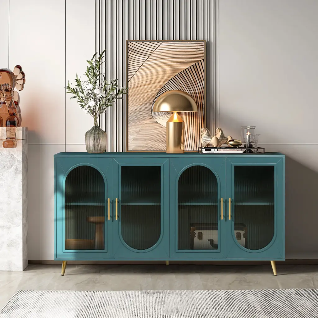 TV Stand 65 Inch TV Storage Cabinet and Adjustable Shelves Timber Finish rnb