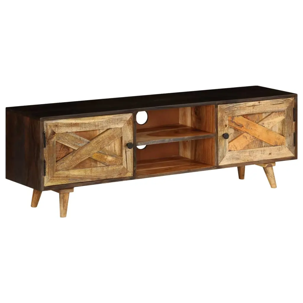 vidaXL Solid Wood Mango TV Stand 55.1 Inch Living Room