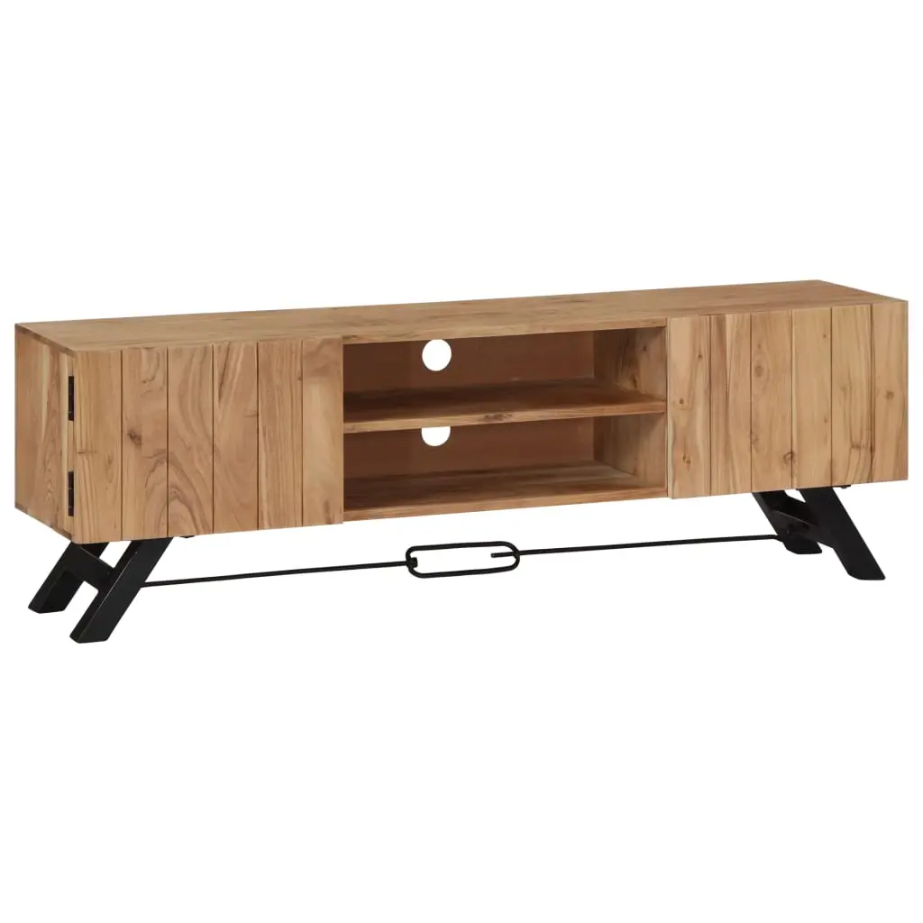 vidaXL TV Stand 55.1x11.8x17.7 Solid Wood Acacia Entertainment Center
