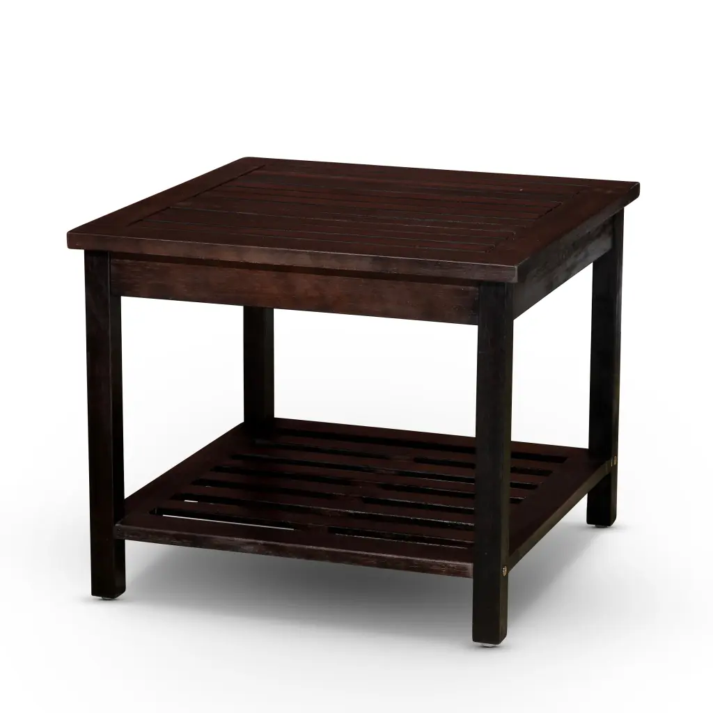 Longs Peak Eucalyptus 2 Shelf Side Table Espresso Finish dty home