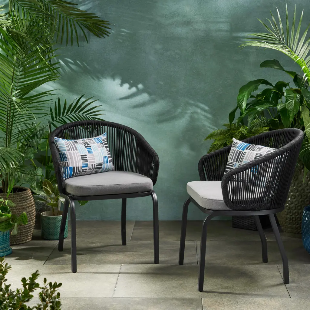 Candlewood Chair Black Woven Rope Accent Chair nh-kisa