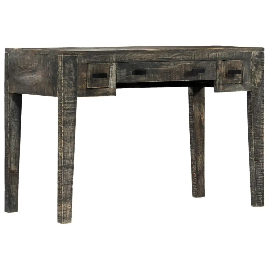 43.3x19.7x29.5 Inch Black Solid Mango Wood Desk