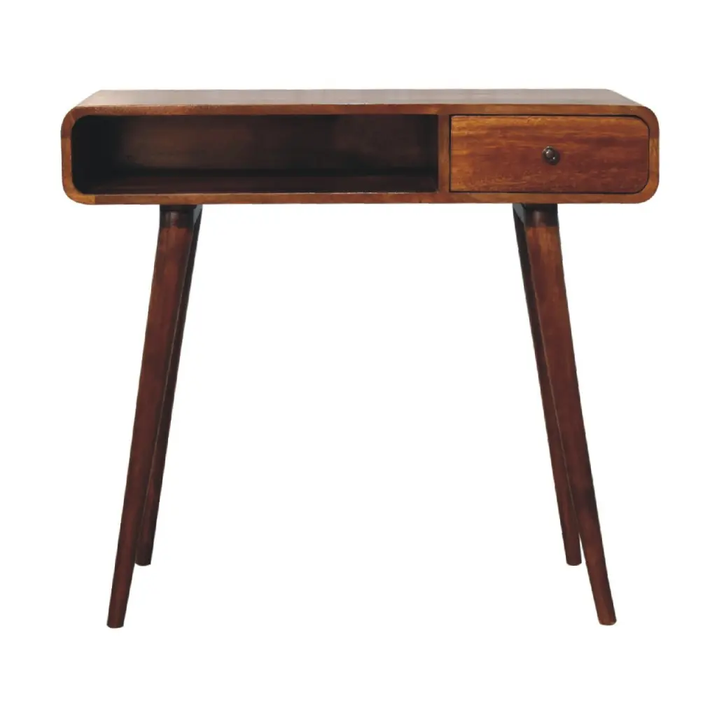 Curved Chestnut Writing Desk Solid Wood artisan furniture