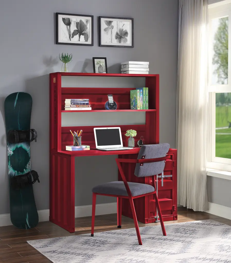 Red 1 Door Writing Desk Hutch Red Writing Desk Office Industrial furniture max