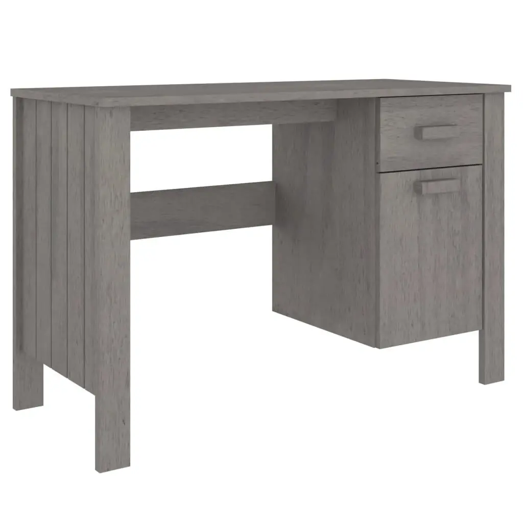 HAMAR Light Gray Solid Wood Pine Desk 44.5 Inch Home Office Table