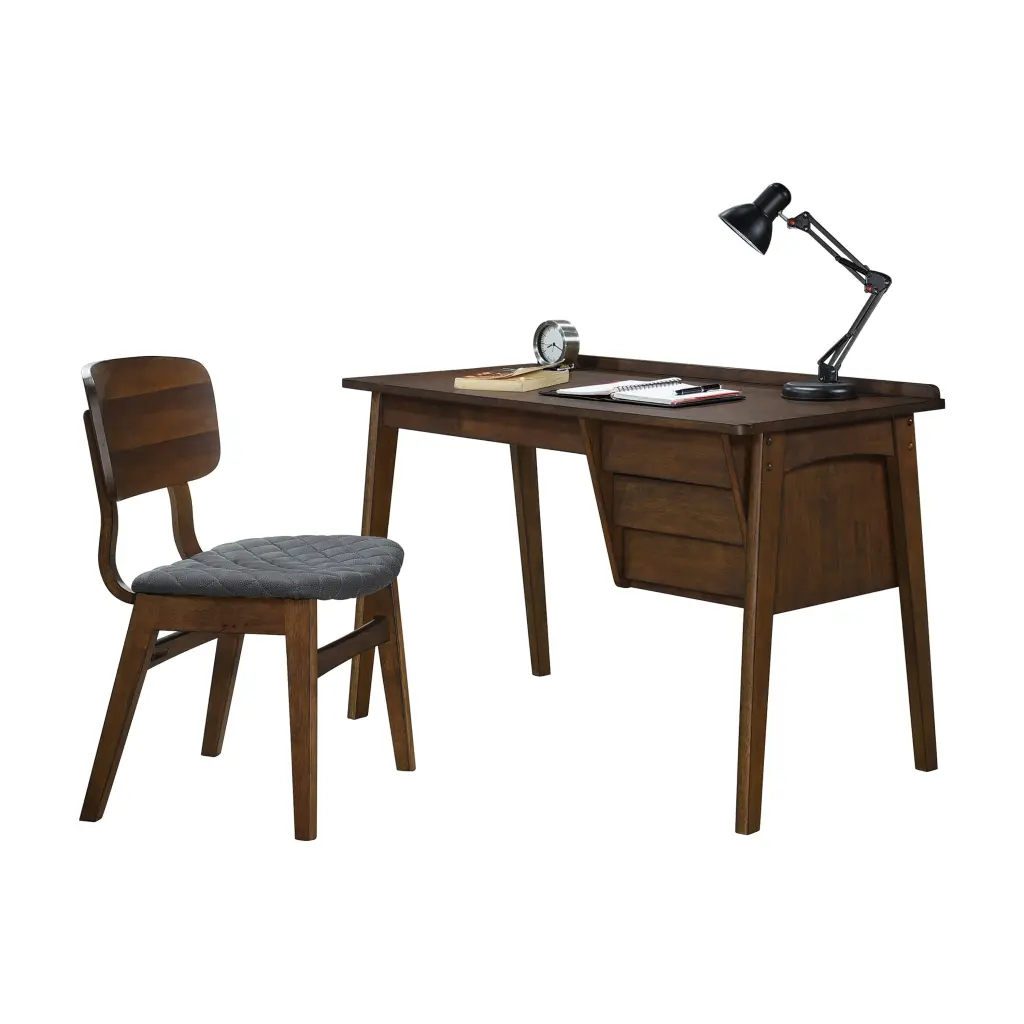 Modern Contemporary Solid Rubberwood 1Pc Writing Desk 3 Drawers kanepe