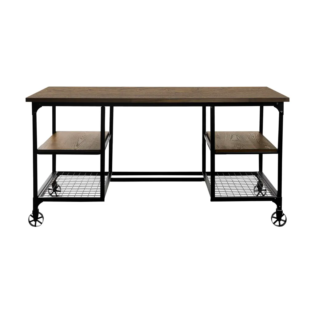 Modern Traditional Aesthetic 1Pc Writing Desk 4X Shelves Metallic Cabinet kanepe