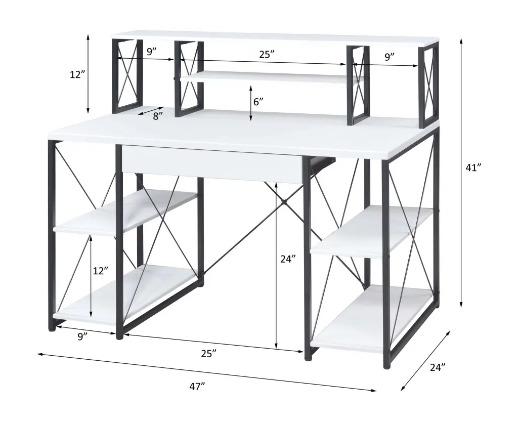 Amiel All Purpose White Finish Writing Desk Synthetic Timber urban nest