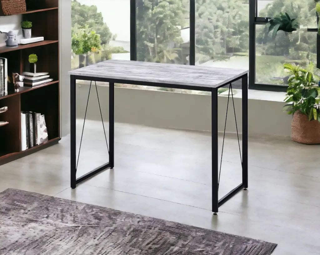 Zaidin Antique White & Black Finish Writing Desk Modern Home Office urban nest