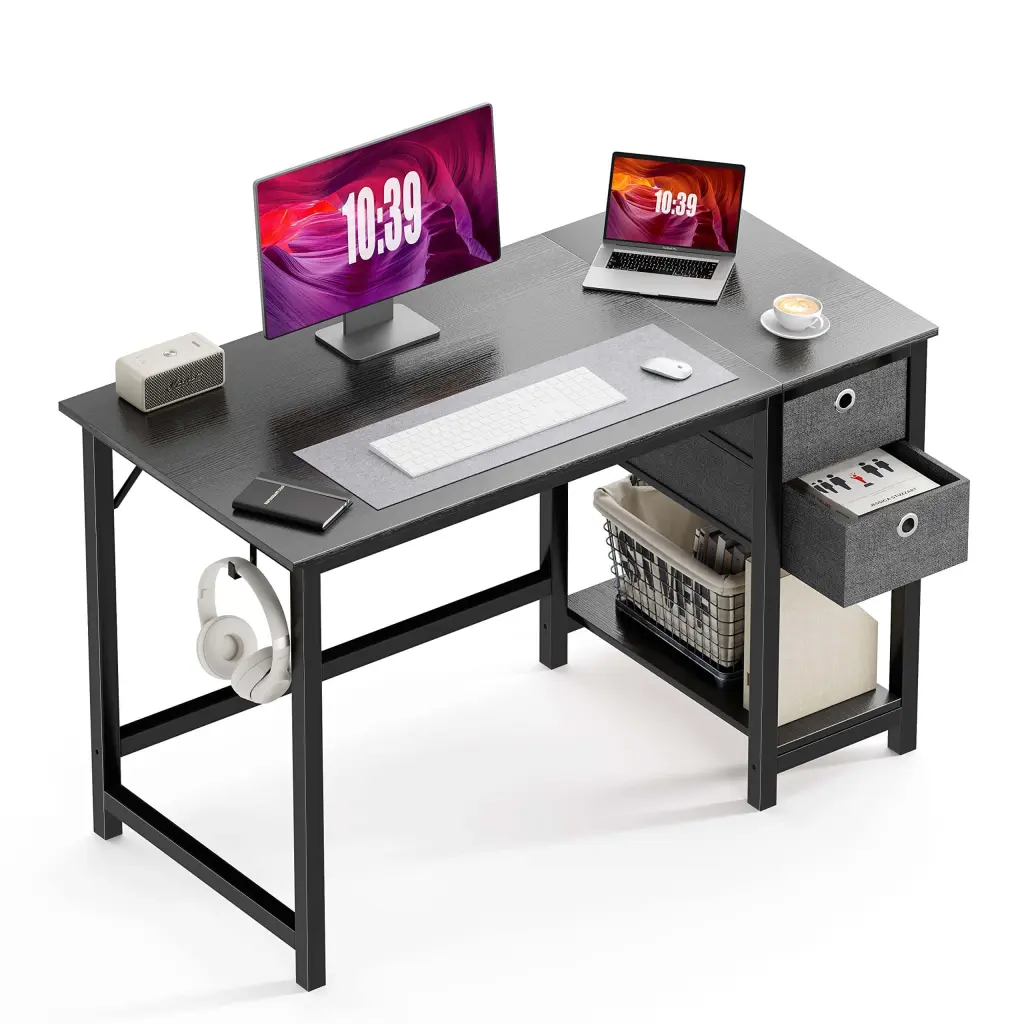Modern Writing Desk 2 Tier Drawers Storage Home Office Stationery Desk w2201