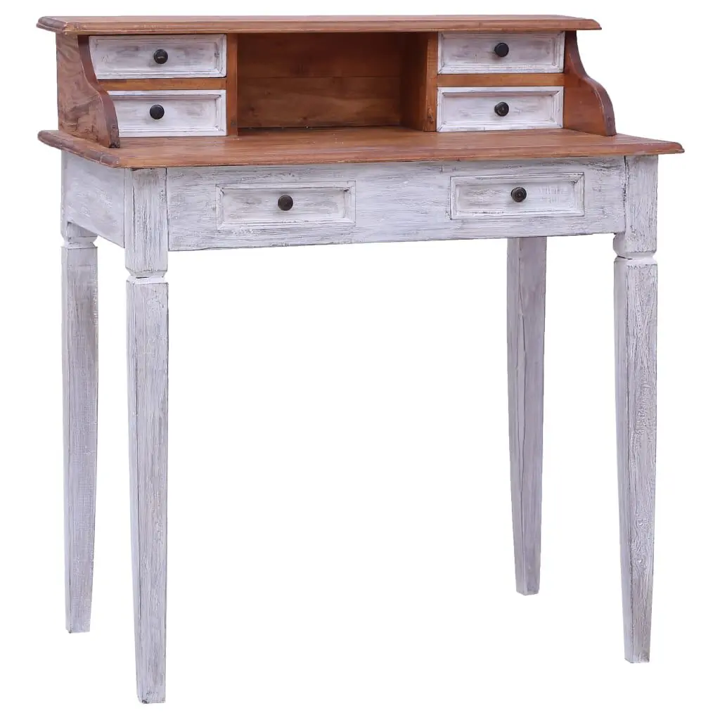 Writing Desk Drawers 35.4 Inches Solid Mahogany Wood Classic Office Desk