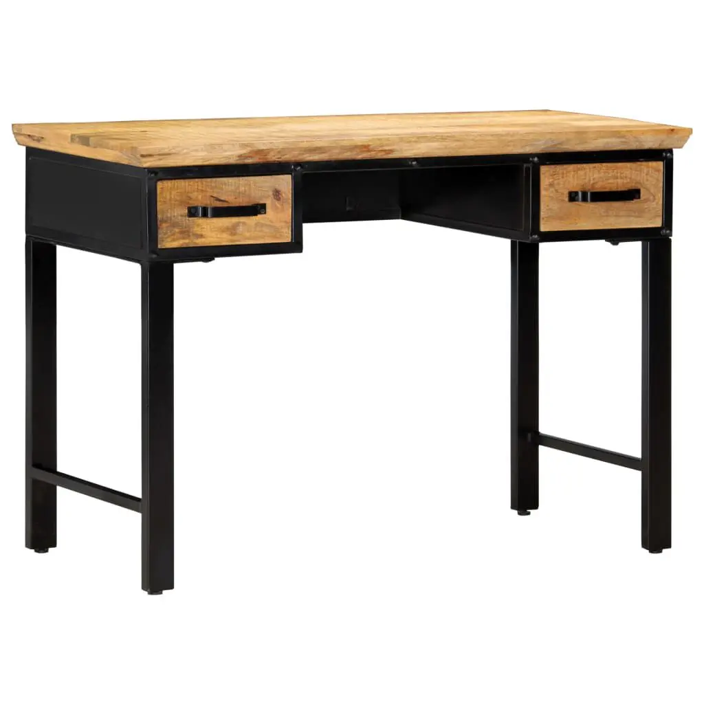 Writing Table 43.3x19.6x29.9 Inches Solid Mango Wood Desk