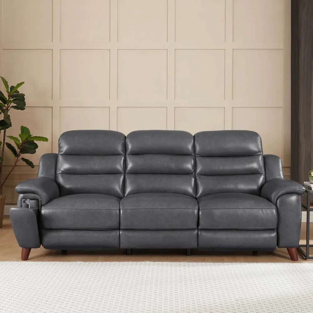 Dream Power Headrest Zero Gravity Reclining Sofa Steel Gray Memory Foam hydeline furniture