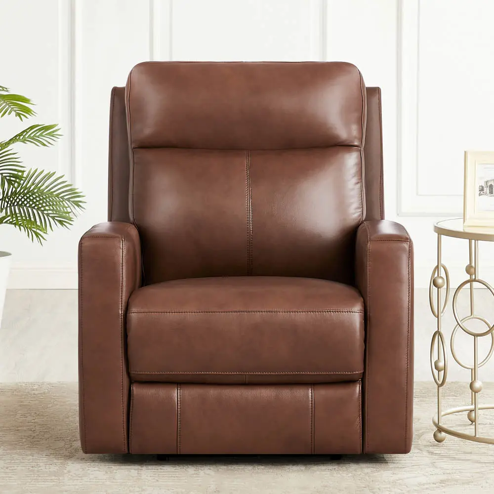 Vienna Power Headrest Zero Gravity Recliner Brown Wood Primary Living Room Chair hydeline furniture